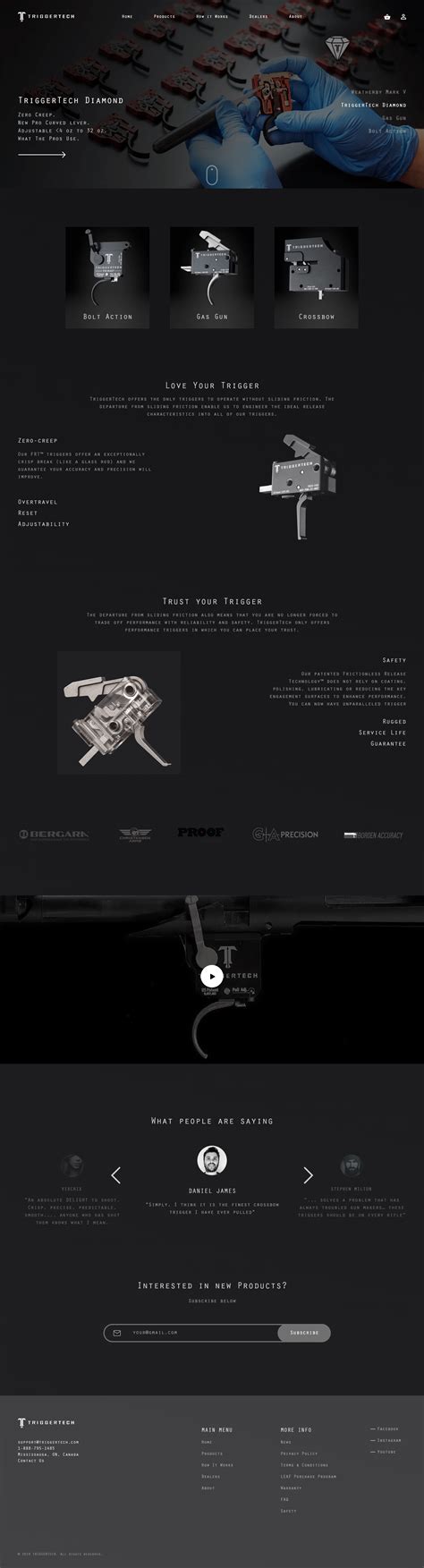 gun trigger website design  behance