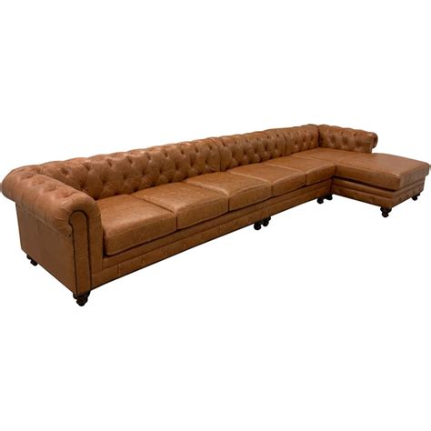 Chesterfield Sectional Sofa | Leather Sectional Sofa – Great Blue Heron Furniture