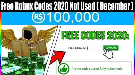 Free Robux Codes 2020 Not Used December Grab The Unexpired And Unused