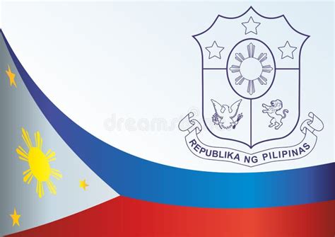 Flag Of The Philippines Republic Of The Philippines Stock Vector