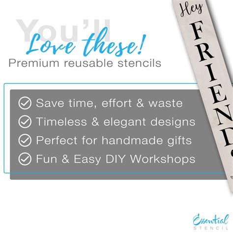 Reusable Hey Friends Vertical Stencil Diy Porch Leaner Sign