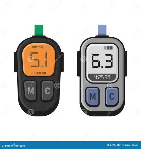 Portable Glucometer Vector Illustration Medical Equipment For Diabetes