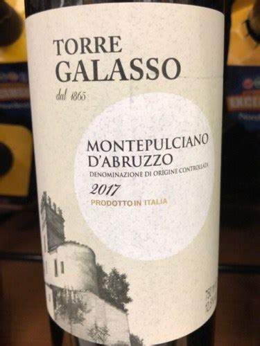 2017 Galasso Torre Galasso Montepulciano D Abruzzo Vivino US