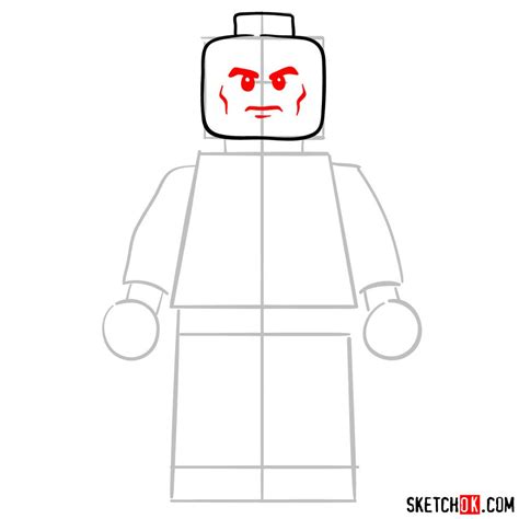 How To Draw Lex Luthor Lego Minifigure Sketchok Easy Drawing Guides