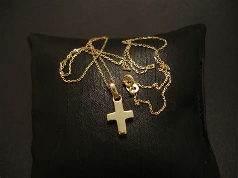 solid chunky ct yellow gold cross pendant christopher william sydney