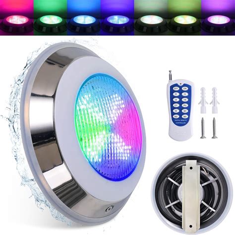 LED Pool Light With Remote Control For Inground Pools DC12V 18W RGB