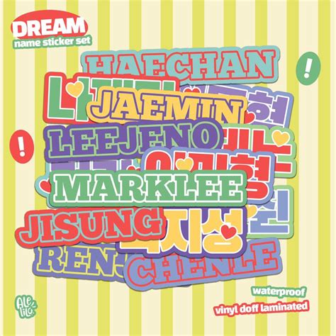 Nct Dream Name Sticker Set Name Sticker Shopee Malaysia