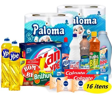 Cesta Básica Produtos Limpeza Higiene 16 Itens Envios Full Frete grátis