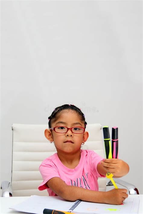 Year Old Brunette Latina Girl With Autism Spectrum Disorder Asd Like Asperger Rett And Heller