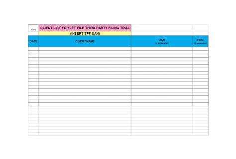 Free Printable Customer List Templates Pdf Excel Word