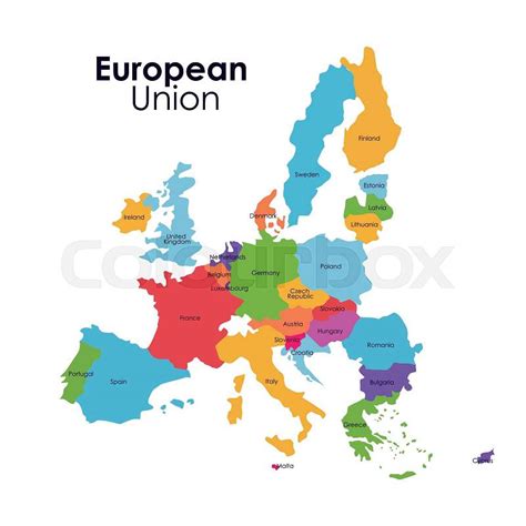 European Union Map Icon Europe Nation Stock Vector Colourbox