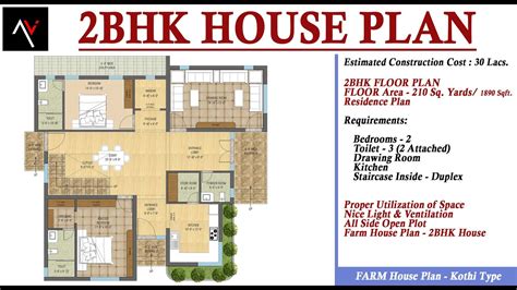 FARM HOUSE PLAN 2BHK RESIDENCE PLAN ALL SIDE OPEN PLOT AS PER