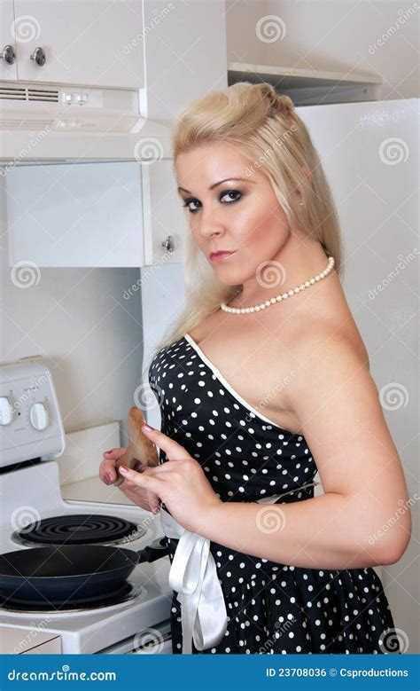 Beautiful Blonde In The Kitchen Stock Photo Image Of Blonde Whitney
