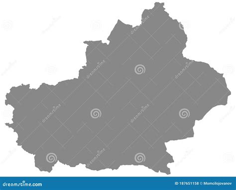 Relief Map Of Xinjiang Uyghur Autonomous Region Vector Illustration