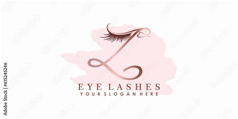 Eye Lash Beauty Logo Design With Letter Concept Stock Vector Adobe Stock