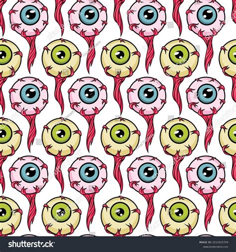 Eyeballs Seamless Pattern Eye Muscle Cartoon Stock Vector Royalty Free