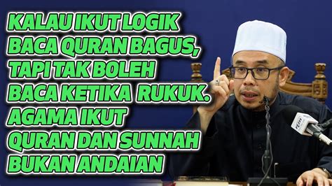 Prof Dr Maza Kalau Ikut Logik Baca Quran Bagus Tapi Tak Boleh Baca