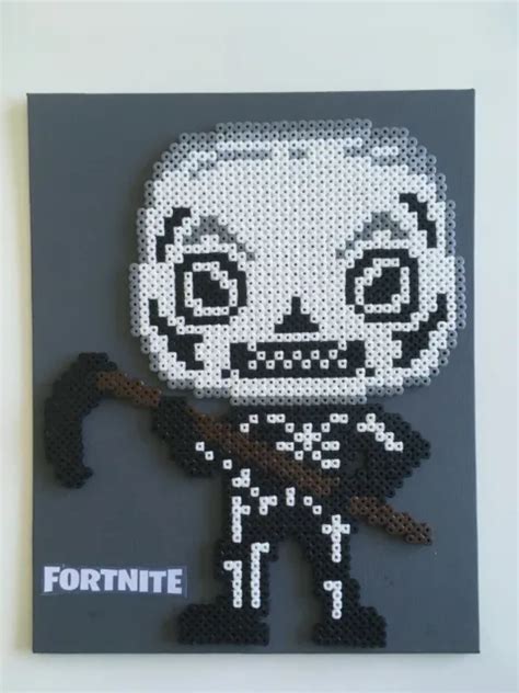 Pixel Art Perles A Repasser Tableau De Skull Trooper Dans Fortniite