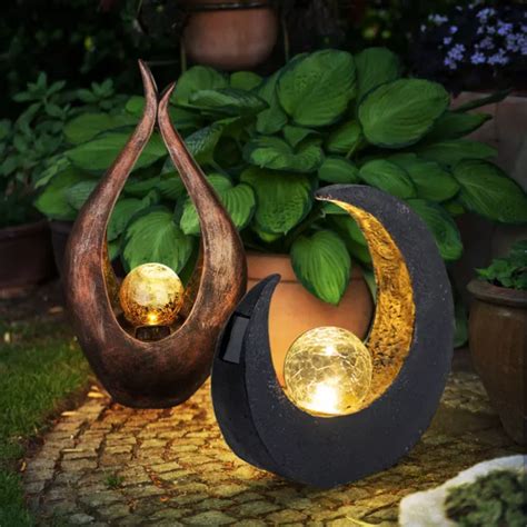 Lampe D Ext Rieur Solaire Jardin Led Croissant De Lune Balcon Sculpture