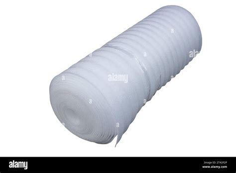 White Foam Polyethylene Roll On A White Background Foam Polyethylene