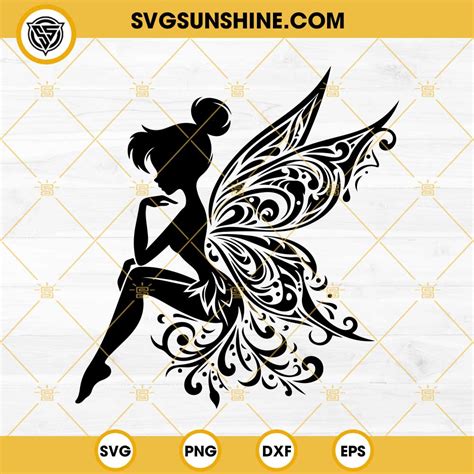 Tinker Bell Svg Bundle Disney Tinker Bell Mandala Zentangle Style Svg