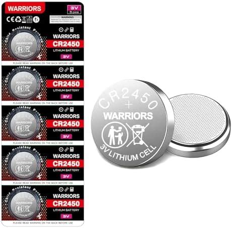 Warriors 2450 CR2450 Coin Button Cell 3V 3 Volt Lithium Batteries 5X