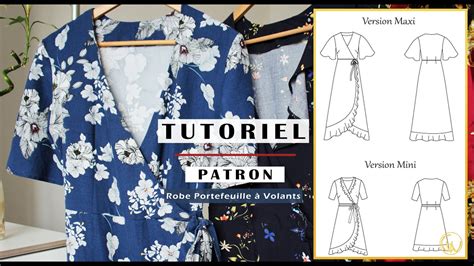 Tuto Patron Coudre Une Robe Portefeuille Volants Diy Ruffles