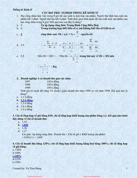 SOLUTION Nguyen Ly Thong Ke Kinh Te Trac Nghiem Thong Ke Studypool