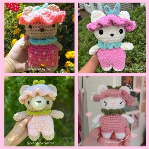 Strawberry Bear Crochet Pattern Etsy