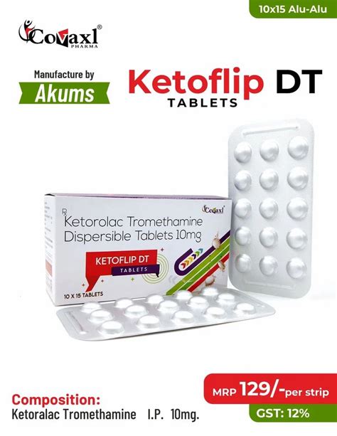 Ketorolac Tromethamine Dispersible Tablets Mg Alu Alu