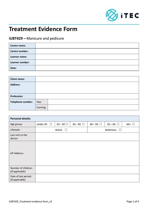 Itec Makeup Client Consultation Form Saubhaya Makeup