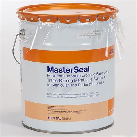 Clear Amber Basf Master Seal Pail Label Polyurethane Waterproofing