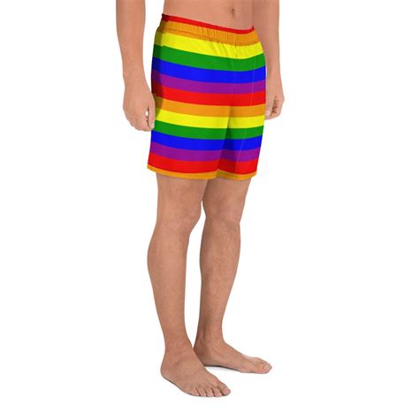 Rainbow Stripe Gay Pride LGBT LGBTQ Pantalones Cortos Largos Etsy