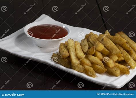 Papa Al Horno Casera Patatas Fritas Picantes Foto De Archivo Imagen