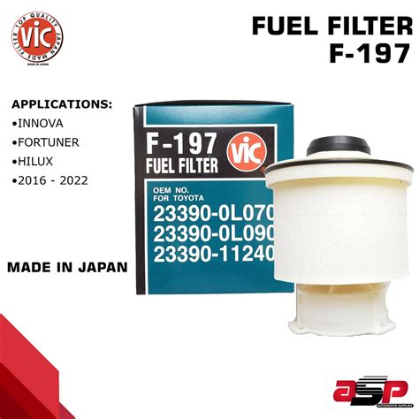 Vic F Fuel Filter For Toyota Innova Toyota Fortuner Hilux