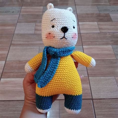 Urso Polar Amigurumi Cachecol Elo7 Produtos Especiais