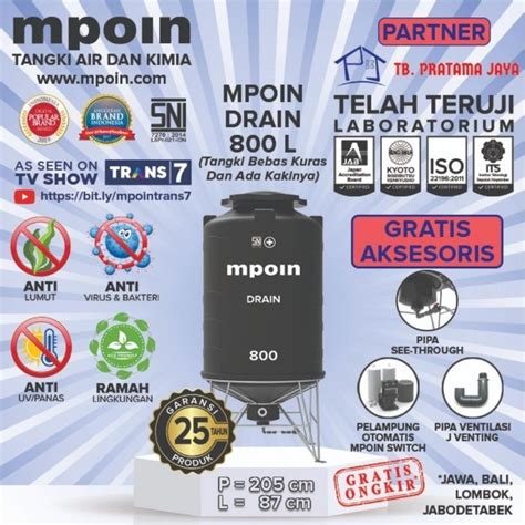 Jual Toren Tangki Tandon Air Mpoin Drain L Shopee Indonesia