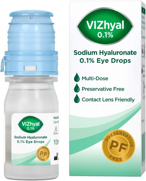 Vizhyal Preservative Free Eye Drops Sodium Hyaluronate 01 For Treatment Of Dry Eyes