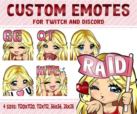 Twitch Emotes Blonde Hair Girl Blue Eyes Blonde Girl Etsy
