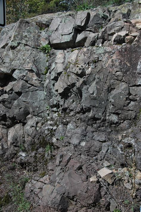 Non Vesicular Basalt Flow Over Rubbly Topped Vesicular Basalt Flow