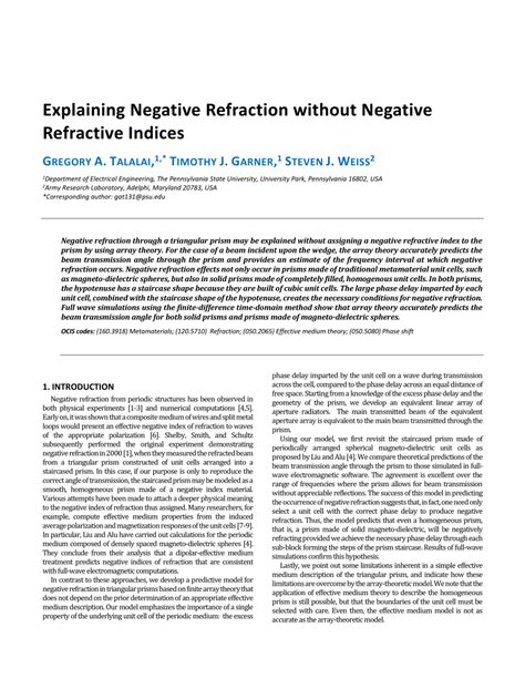 (PDF) Explaining negative refraction without negative refractive indices