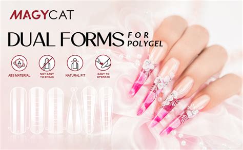 Amazon Nail Dual Forms For Poly Gel Set Pcs Coffin Shape Nail