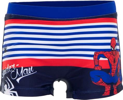 Marvel Spiderman Zwembroek Boxer Blauw Gestreept Jaar Bol