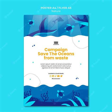 Free Psd Save The Oceans Print Template