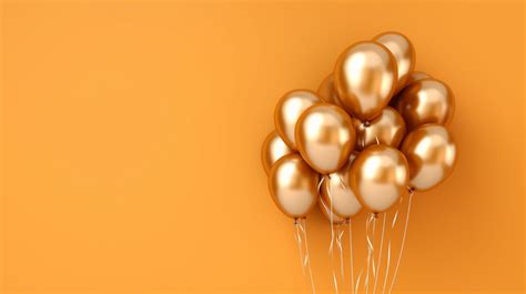 Fondo Un Grupo De Globos Dorados Adorna Una Elegante Pared Negra En Una