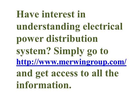 Electrical Power Distribution System Ppt Download