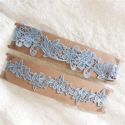 Buy Wedding Garters Lace Blue Embroidery Floral Sexy Garters For Women