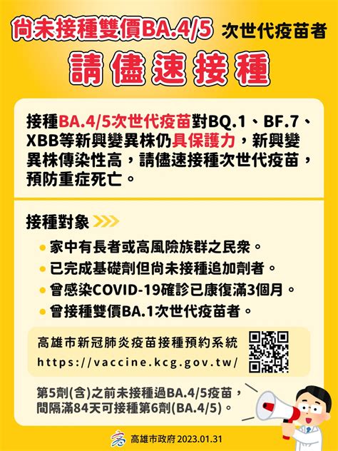 接種過ba 1次世代疫苗者 滿三個月後可接種「ba 4 Ba 5次世代疫苗」