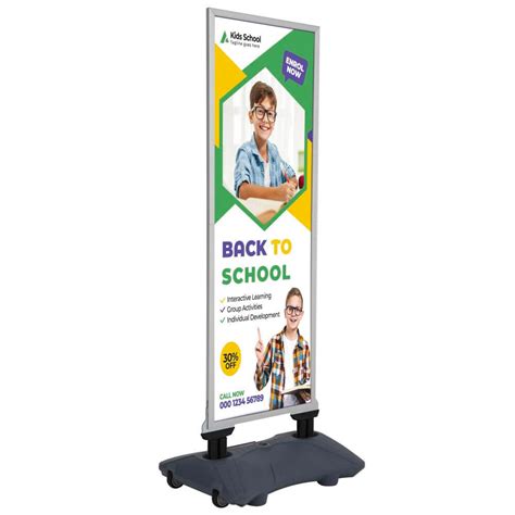 Windpro Slim Weather Wind Resistant Outdoor Pavement Sidewalk Sign