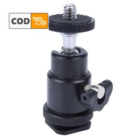 Jual Ball Head Tripod Kamera Hot Shoe Rotasi Bisa Berputar Derajat Bracket Breket Mini